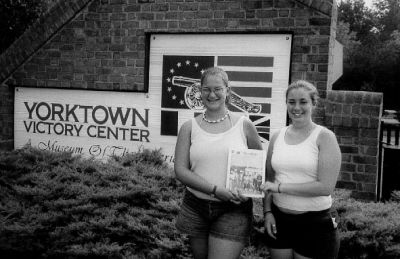 11-08-01
Katelyn Germano of Marion and Emma ODonnell of Mattapoisett pose with a copy of The Wanderer at The Victory Center in Yorktown, VA during an educational and fun trip in Virginia and North Carolina the girls took this past August. (Photo by Frank Germano). 11/8/01 edition

