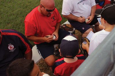 Rochester Police Brotherhood Baseball Clinic
Former Red Sox luminaries Dennis “Oil Can” Boyd, Sam Horn, and Jim Corsi joined the Rochester Police Brotherhood for a kids baseball clinic and benefit softball game on Saturday. Photo by Nick Walecka. 
