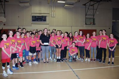 Basketball Bonanza Fundraiser
On March 20, Sippican Elementary School's sixth-graders narrowly defeated the teacher-parent team at their Basketball Bonanza Fundraiser for their annual Three-Day Appalachian Mountain Classroom (AMC) field trip. At the game, the students were elated when two area businesses each presented a check for over $600. The community has really come together to make sure every sixth grader gets to experience this amazing trip! Photo courtesy Sippican Sixth Grade Parents Group
