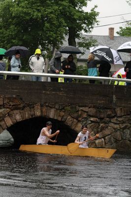Rochester Memorial Day Boat Race
It rained, again, for the Rochester Memorial Day Boat Race on Monday, May 29, but that never stops the participants from paddling the 14 miles of the Mattapoisett River that winds from Grandma Hartley’s Reservoir in Snipatuit Pond in Rochester all the way to the Herring Weir in Mattapoisett off River Road and Route 6. This was the 83rd year of the Tri-Town tradition. Photos by Jean Perry
