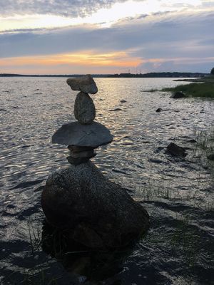 Cairns
Cairns have started cropping up again along the beach at the Nasketucket Bay State Reservation. The stacks of balanced rocks stand in and along the water’s edge, leaving behind the message to all others who pass, “I was here.” Photo by Jean Perry
