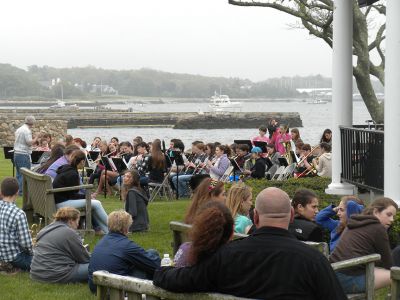 Concert in the Park
 It’s a windy wet day but it didn’t dampen the spirits of the musicians at Shipyard Park On Thursday May 23. The Junior High band and Chorus entertained the masses through the gusts and mist for a grand kick off to the summer concert season. Photos by Paul Lopes
