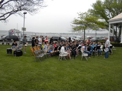 Concert in the Park
 It’s a windy wet day but it didn’t dampen the spirits of the musicians at Shipyard Park On Thursday May 23. The Junior High band and Chorus entertained the masses through the gusts and mist for a grand kick off to the summer concert season. Photos by Paul Lopes
