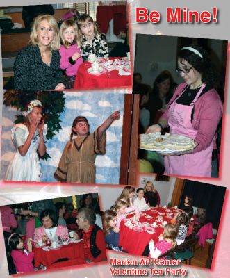 Be Mine!
The Marion Art Center hosted an American Girl themed Valentine Tea Party on February 6, 2010. Over 20 girls dressed in their pink and red finest enjoyed dainty finger foods, festive cupcakes, red fruit punch, and tea. Morgan Middleton played Kirsten and Phoebe Mock played Singing Bird in the Marion Art Center American Girl mini-musical that accompanied the tea party. Photo by Anne OBrien-Kakley.
