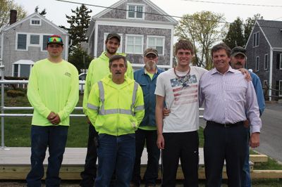 Eagle Scout Project
Adam Perkins of Mattapoisett has completed his Eagle Scout project, kayak racks for Shipyard Park. From September 2014 through April 2015 he managed all aspects of the project from securing funding, acquiring materials, to building the racks. On May 5 the racks where transported from his home on Abbey Lane to Shipyard Park by the Highway Department. On hand to receive the gift on behalf of the town was Harbormaster Jill Simmons.
