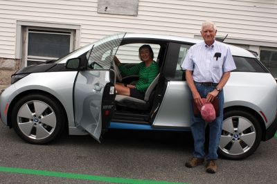 Marion Electric Cars
Marion now has a fleet of all-electric cars after receiving an additional three electric BMW i3s that arrived on Monday, July 11. The three-year leases for the vehicles were paid for by state and federal grants and will be used by the staff of various town departments. Photos by Jean Perry
