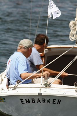 Embarker
Mattapoisett resident Bob Brack launched his sailboat “Embarker” on Monday for the 50th time from the Mattapoisett Boatyard. Brack has owned the same boat for 50 years, a rarity to encounter says former boatyard owner Art Maclean. Seen here, Brack and son Ken head out into Buzzards Bay on this golden anniversary of the first launching of “Embarker.” Photo by Jean Perry
