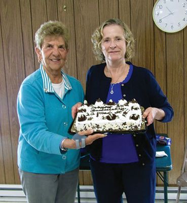 Friends of the Marion Visiting Nurses
Jeanne Daly, president of the Friends of the Marion Visiting Nurses, and Senior Fitness Class Instructor Karen Corcoran are shown here celebrating 25 years of Senior Fitness Classes continuously led by Corcoran.
