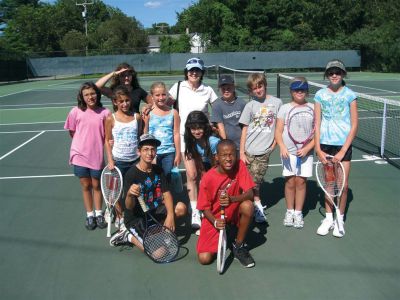 Tennis Program
A six-week tennis program for children at the Wareham Boys and Girls Club ended on Wednesday, August 17. The children from Wareham and Rochester met twice a week spending time to learn the basic fundamentals of the game with Joanne Byron, Tennis Camp Director, and her volunteer staff. Photo courtesy of Milton Weiner.
