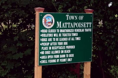 Dog's Beach
Amy Hardwick, a Mattapoisett resident, is petitioning to make Goodspeed Island the official dog beach in town. The town has been working to keep the dog waste bag dispenser full, after abutting neighbors have complained about trash and dog waste at Goodspeed. If the petition gets 100 signatures, Goodspeed could be made a dog beach at the next town meeting. Photo by Anne OBrien-Kakley.
