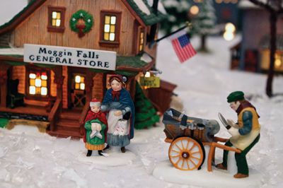 Holiday Tour
The Mattapoisett Historical Society and Carriage House opened its doors for the holiday season on Saturday, November 24.  The Historical Society is having its annual holiday shop, which features a variety of unique gifts such as historical postcard and map recreations, books, and tree ornaments.  Kids will get a kick out of the Lionel model train that zooms past a village of illuminated porcelain buildings. Photos by Eric Tripoli.  
