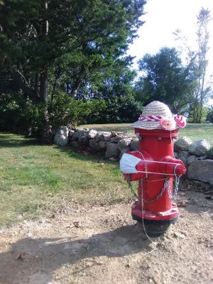 Stylish Hydrant
Hanna Milhench sent in this picture of a stylishly decorated fire hydrant on Point Road in Marion.
