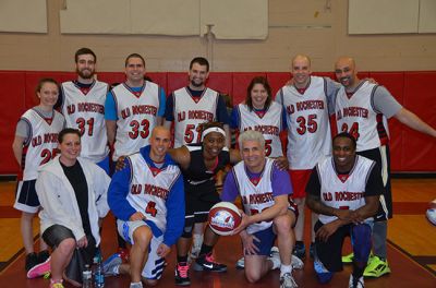 Harlem Ambassadors
The Mattapoisett & Rochester Lions Clubs brought the Harlem Ambassadors to town on Friday and the shot it out with the Tri-Town Trotters, a team of local challengers, in a comedy basketball game. Photos courtesy Rebecca McCullough
