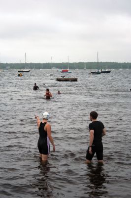 Triathlon 2009
Over two hundred athletes particpated in this year's Mattapoisett Triathlon on Sunday morning, July 12. The athletes endurance was tested over a course which included a quarter-mile swim, a ten-mile bike ride and a three and three quarters-mile run. The race marks the beginning of the Mattapoisett Lions Club's annual Harbor Days Celebration with events including a craft fair, several suppers and a pancake breakfast , which unfold over the course of the week. Photo by Robert Chiarito.

