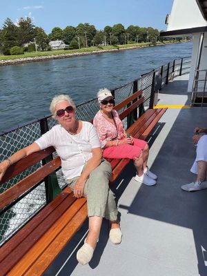 Cape Cod Canal Cruise
Shirley MacDougall, left, and Jeannie Lake enjoy a Cape Cod Canal Cruise with the Waterfront Memory Café, while Ann Bruno and Michael Voss enjoy ice cream afterward. The July 12 trip was made possible through a $2,000 grant received by the Marion Council on Aging from the I'm Still Here foundation. Photos courtesy Marion COA
