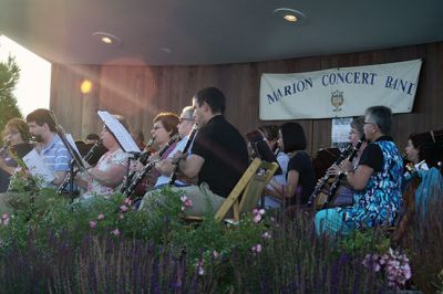 Marion Concert Band
The Marion Concert Band performed its first of several concerts of the season at the Robert Broomhead Bandstand at Island Wharf. This performance featured selections for “the young people of all ages,” as Conductor Tobias Monte described it. The band will perform Fridays at 7:00 pm throughout July and August. Photo by Jean Perry
