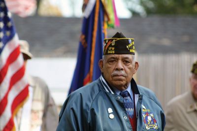 Marion Veterans Day Observance
During the Marion Veterans Day observance on Friday morning, the townspeople of Marion expressed a heartfelt thank you to the Benjamin D. Cushing VFW Post 2425, which in return gave a moving farewell as it disbanded this year and donated the VFW building to the town. Emotions were evident on the faces of the VFW Post 2425 members, as well as selectmen and those in attendance. Photos by Jean Perry
