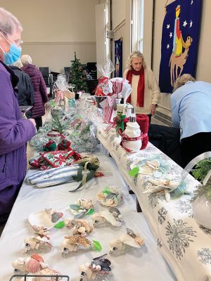 Holiday Fairs
With the scent of fresh baked goodies wafting in the village air, people flocked to Mattapoisett, taking in the splendiferous, handmade holiday crafts and goods on display at St. Anthony’s Catholic Church and nearby Congregational Church annual fairs. Holiday music added to the charm enjoyed by many. Photos by Marilou Newell
