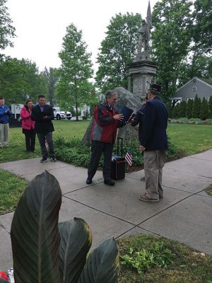 Mattapoisett Memorial Day
The Florence Eastman Post 280 of the American Legion held Memorial Day observances at the war memorials located on the Mattapoisett Library grounds. Photos by Marilou Newell
