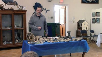  Marion Natural History Museum
The Marion Natural History Museum's afterschool group enjoyed learning about minerals and fossils with geologist Jim Pierson. The group also compared various artifacts such as relative sizes of Megaladon teeth versus White Shark, and took a look at many examples of fossils such as fish, leaves, and the tiny tracks of a trilobite. Many thanks to Jim for his wonderful program, and to the Tabor community service volunteers for their help with the program. Photos courtesy Elizabeth Leidhold
