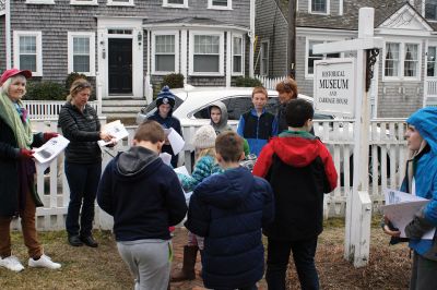 Map-A-Palooza
Ellen Flynn of the Mattapoisett Land Trust and Alison Van Kueren, a trustee for the Mattapoisett Recreation Department, help the participants of the Second Annual Map-A-Palooza locate historic buildings in the village area using maps. The February 23 school vacation activity was a joint effort between MattRec, MLT and the Mattapoisett Historical Society Museum. Photos by Marilou Newell
