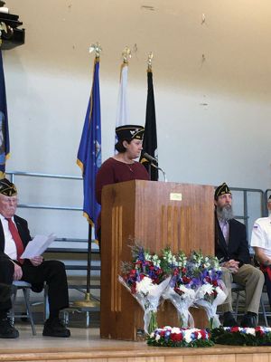Mattapoisett’s Memorial Day
Retired Navy Commander Colby Rottler addressed attendees at Mattapoisett’s Memorial Day ceremonies that began at Center School. Photos by Marilou Newell
