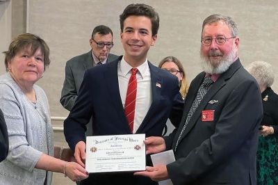 VFW Voice of Democracy Scholarship Competition
On February 6, Old Rochester Regional High School senior Eddie Gonet was named a finalist in the annual Massachusetts VFW Voice of Democracy Scholarship Competition. Photo courtesy of ORR School District
