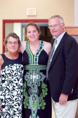 ORR Hall of Fame
Old Rochester Regional athletic legend Kate O'Shaughnessy (center) was inducted into ORR's Hall of Fame on June 11, 2011. Present at the ceremony were Ms. O'Shaughnessy's parents, Elaine (left) and Tom O'Shaughnessy (right). Photo by Felix Perez.
