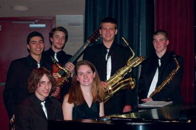 Jazz Band
ORR High School Jazz Band will finish its concert season with performances in Boston on Sunday, May 16 at the Hatch Shell, and Tuesday, May 18 at the Rotch-Jones-Duff House in New Bedford. The senior members of the ORR High School Jazz Band are top row, left to right: John Lobo, Koby Williamson, J.J. Francis, Sean Packard. Front row, left to right: Dan Duggan, and Chris Beatriz. Photo courtesy of Debra Cordeiro.
