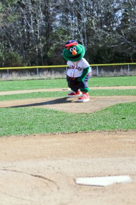 Opening Day
It was Opening Day  for the Old Rochester Little League April 28th. Wally the Green Monster and Former Red Sox Pitcher and South Coast native Brian Rose were on hand for the parade and opening ceremony. Photo by Felix Perez. More photos on page 60 and on line at wanderer.com
