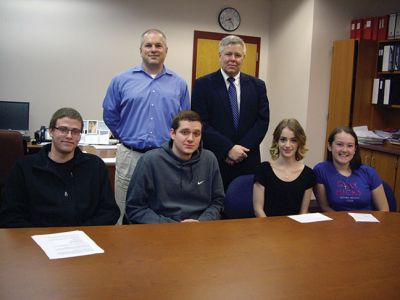 Inside the ORR School District
ORRHS School to Career program is featured on “Inside the ORR School District” with Supt.Doug White. The series airs on Comcast Ch.97 and Verizon Ch.37 Education Channel. Pictured L-R seated: ORR Seniors Shawn McCombe, James Glavin, Emily Goerges, Elizabeth Machado, L-R standing: Scott Greany, ORR School to Career Coord., ORR School Dist. Supt. Doug White. Photo by Deborah Stinson
