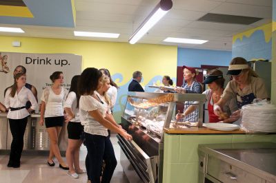 ORR Senior Citizen Thanksgiving Banquet
Ariane Dias of Rochester (front of the line) waits for a tray of food to serve to local senior citizens at the annual Old Rochester Regional Junior High School Thanksgiving Banquet on Sunday, November 18.  Photo by Eric Tripoli.
