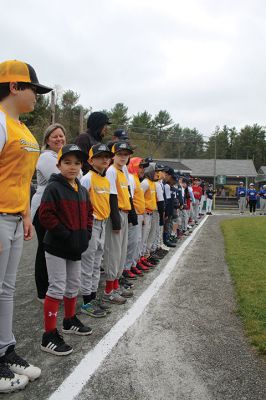 Old Rochester Youth Baseball League
The first Opening Day since 2019 brought out Old Rochester Youth Baseball League players and their families on Saturday morning in Rochester. A parade began at the Dexter Lane baseball complex and made its way to Gifford Park, where ORYB’s David Arancio recognized the many years of service from Derek Mello, Peter Vieira and David Nelson, who all threw ceremonial first pitches. Players in their final season were also recognized. Photos by Mick Colageo
