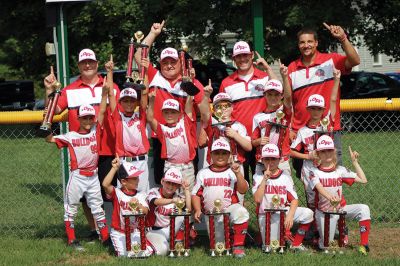 Old Rochester Youth Baseball 8U American All-Stars
The Old Rochester Youth Baseball 8U American All-Stars took the 2021 Cranberry Brawl by storm. From left, front row: Graham Levenson, Cole Hemenway, Isaac Rose, Sean Tobin, and Brynn Cleary. Middle row: Harrison White, Jaxxon Schwabe, Cole White, Landon Morgan, Remington Davenport, and Beckham Pinto. Back row: Jaime Hemenway, Lance Davenport, Tim Cleary, and TJ. Rose. Photo courtesy ORYB
