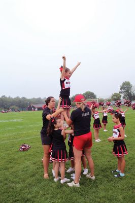 Old Rochester Youth Football
Cheerleaders as well as football players are digging into the fall season, as the Old Rochester Youth Football program hosted Dighton-Rehoboth for a set of age-group games on Sunday at the high school football field. Photos by Mick Colageo
