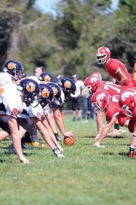 ORR Football
Old Rochester Regional beat Lee High 21-7 last weekend in its season opener. The Bulldog defense held Lee to 77 total yards. Photo by Felix Perez. 
