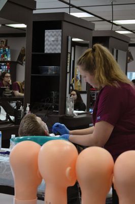 No Shave November
Time was up for five Rochester police officers participating in the department’s 2nd annual No Shave November who said farewell to their beards and goatees as cosmetology students at Old Colony treated the officers to a shave on December 1. Photos by Jean Perry
