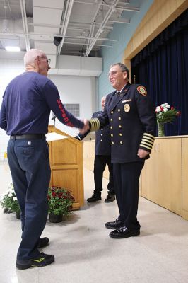 Rochester Fire Department
The Rochester Fire Department held its annual Awards Ceremony on September 28 at Rochester Memorial School, featuring a celebration honoring first responders representing Rochester Police, Fire and ROCCC departments who acted on an emergency call to save the life of Fire Chief Scott Weigel during a critical cardiac event at his home on August 14. Photos by Mick Colageo
