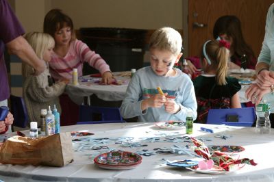 Relay for Life
Children went to the Center School in Mattapoisett to make their own ornaments and gifts at the Relay for Life workshop on December 6, 2009. For a $6 donation, children could pick from crafts like pine cone Christmas trees, clothes-pin reindeer, and foam ornaments  paint, glitter and glue were in abundant supply. Money raised went to benefit the American Cancer Society. Photo by Anne OBrien-Kakley.
