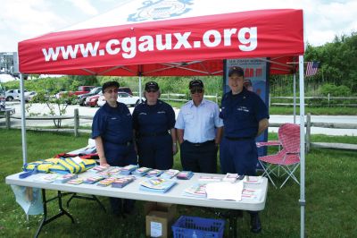 Safety Days
Renate Mello, Mary Baumgartner and Manny Rego of the U.S. Coast Guard Auxiliary along with U.S. Coast Guard Member Bob Simcox participated in Marion's first annual Public Safety Day this past weekend at Marion's Silvershell Beach. Photo by Robert Chiarito.
 

