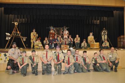 Rochester Pack 30 and Wareham Pack 39
Rochester Pack 30 and Wareham Pack 39 Arrow of Light Cub Scouts crossed over into boy scouts last Friday, March 29, 2019 at Rochester Memorial School. The Native American-themed ceremony was written by a local boy scout in the 1980s and performed by Boy Scout Troop 24 out of New Bedford. All scouts who crossed over are joining Rochester Troop 31 on their quest to obtain their Eagle, the highest honor a boy scout can achieve. Photo: Kelly Christopulos, Wareham Pack 39
