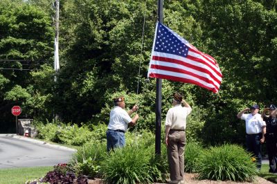 Flag Raising
Veterans raise an American flag that was flown at the White House at the Sippican Healthcare Center in Marion on Tuesday, June 16, 2009. Photo by Adam Silva.
