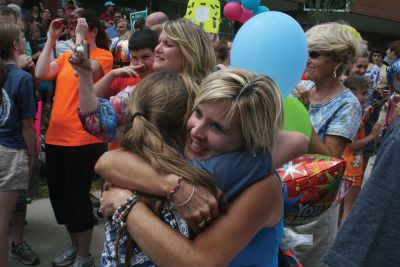 Survival
Lynn Bliss hugs her daughter Morgan after getting off the bus Saturday at ORRJHS. Morgan participated in the annual Survival program. Photo by Katy Fitzpatrick.
