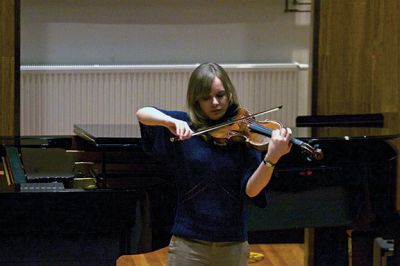 Tri-County Music Association 
Violinist Emily Richard of Plymouth, Mass. received the TCMA scholarship last year and played "Ave Maria" by Schubert at the concert at Tabor on Friday, November 23.  Photo by Eric Tripoli.
