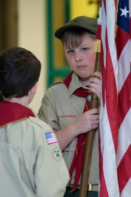 Marion Town Meeting
The boy scouts presented the colors at the Annual Town Meeting in Marion on May 16, 2011. Photo by Felix Perez.
