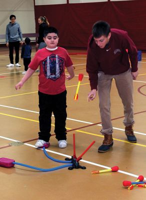 Special Olympics 
Tabor Academy hosted another Special Olympics event on Sunday, February 12. The snow kept a lot of participants from venturing out, but those who did enjoyed some 1:1 play with Tabor Academy student volunteers. Photos by Deina Zartman
