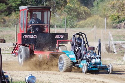 Mass Mini Tractor Pullers 
The Rochester Country Fairgrounds hosted a tractor pull of the Mass Mini Tractor Pullers Association on October 10. The tractors are hand-built by their owners, using naturally-aspirated auto engines that are 500-1,000 horsepower. There will be another all-day tractor pull event on October 24 from 9:00 am to 5:00 pm. Photos by Colin Veitch
