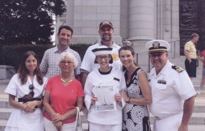 Naval Academy
Jeff Ponte of Rochester stands behind his niece Katie May Otano of Colleyville, Texas at her induction ceremony for the U.S. Naval Academy in Annapolis, Maryland in the summer of 2009. Front left to right: Fairley Otano, Grandmother Lola Otano, Katie Otano, Lori and Andre Otano (USNA "76"). Back left to right: Mike Otano and Jeff Ponte.


