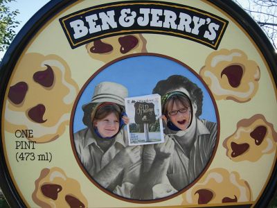 Ben & Jerrys
Sophie & Sascha Polonsky of Marion read The Wanderer whenever they visit Ben & Jerrys ice cream factory in Vermont!
