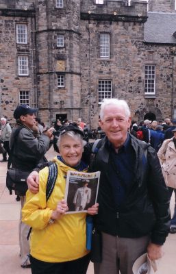 Edinburgh Castle
Mattapoisett residents and Wandering Wanderers Dorothy and Cal Ross took a copy of their hometown paper to Edinburgh Castle on a recent trip to Scotland. Photo courtesy of the Ross family.
